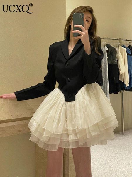 pants ucxq woman jacket mesh patchwork black hit color white long sleeve notched design casual style 2022 autumn korean fashion23xf988
pants ucxq woman jacket mesh patchwork black hit color white long sleeve notched design casual style 2022 autumn korean fashion23xf988
