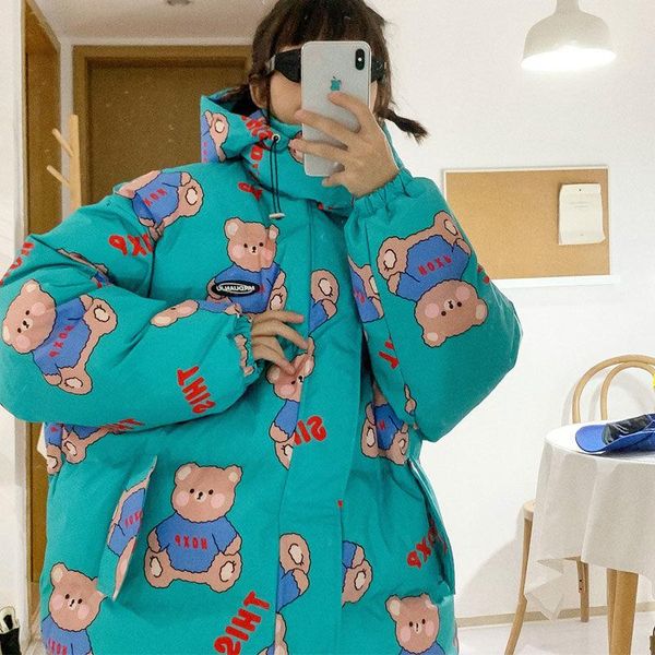 leather japanese cute bear print cottonpadded coats warm thicken loose parkas 2022 fashion casual allmatch streetwear winter jackets, Black
leather japanese cute bear print cottonpadded coats warm thicken loose parkas 2022 fashion casual allmatch streetwear winter jackets, Black