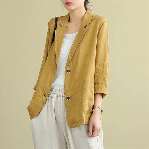 pants women fashion solid cotton and linen suits jacket spring and autumn 2022 summer new thin threequarter sleeve sunscreen blazer, White
pants women fashion solid cotton and linen suits jacket spring and autumn 2022 summer new thin threequarter sleeve sunscreen blazer, White