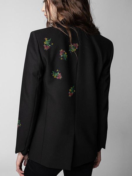 pants women's floral rhinestones suit coat black cardigan 2022 autumn winter single button long sleeve office lady blazer, White
pants women's floral rhinestones suit coat black cardigan 2022 autumn winter single button long sleeve office lady blazer, White