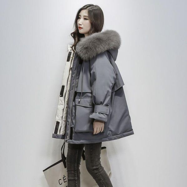 leather women's winter thick warm jacket mid length fur puffer coat with removable big fur collar windproof parkas 2022 autumn winter, Black
leather women's winter thick warm jacket mid length fur puffer coat with removable big fur collar windproof parkas 2022 autumn winter, Black