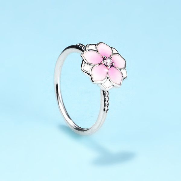 925 sterling silver magnolia bloom, pale cerise enamel & pink cz ring fit pandora jewelry engagement wedding lovers fashion ring
925 sterling silver magnolia bloom, pale cerise enamel & pink cz ring fit pandora jewelry engagement wedding lovers fashion ring