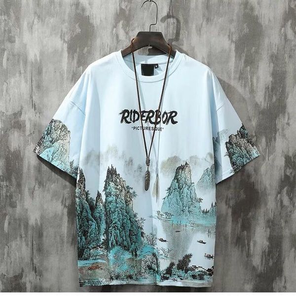 men s t shirts national landscape printing t shirt men s summer loose trend chinese style couples half sleeved harajuku hip hop clothing 230, White;black
men s t shirts national landscape printing t shirt men s summer loose trend chinese style couples half sleeved harajuku hip hop clothing 230, White;black
