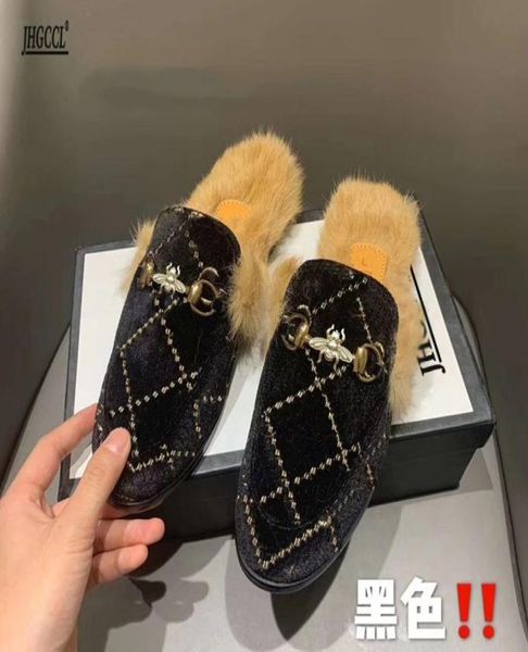 new women slippers rabbit hair flat bottom embroidery mop leisure versatile velvet tail lazy man mop smoking leather t05202811, Black
new women slippers rabbit hair flat bottom embroidery mop leisure versatile velvet tail lazy man mop smoking leather t05202811, Black