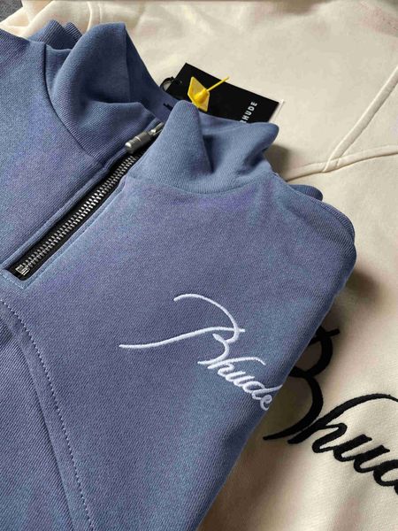 designer clothing hoodies fashion sweatshirts rhude spring summer standing collar embroidered sweater men's simple terry pure cotton co, Black
designer clothing hoodies fashion sweatshirts rhude spring summer standing collar embroidered sweater men's simple terry pure cotton co, Black