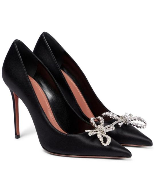 aminasmuaddis rosie sandals shoes for women crystal bow embellished satin pumps pointed toe lady high heels blackwhiteblue1199107, Black
aminasmuaddis rosie sandals shoes for women crystal bow embellished satin pumps pointed toe lady high heels blackwhiteblue1199107, Black