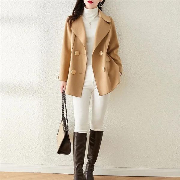 fur coat women's spring autumn new solid color woolen jacket lapel doublebreasted pockets simple allmatch female clothing 148, Black
fur coat women's spring autumn new solid color woolen jacket lapel doublebreasted pockets simple allmatch female clothing 148, Black