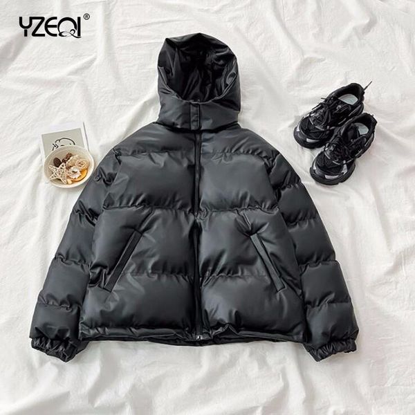 leather yzeqi new women jacket warm short parka winter bread snow coat hooded cotton padded warm thicken coat fashion female down coats, Black
leather yzeqi new women jacket warm short parka winter bread snow coat hooded cotton padded warm thicken coat fashion female down coats, Black