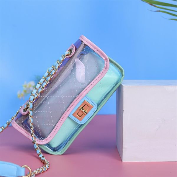 transparent jelly bag lattice crossbody bag 2022 summer new quality pvc women's designer handbag chain shoulder messenger1810 
transparent jelly bag lattice crossbody bag 2022 summer new quality pvc women's designer handbag chain shoulder messenger1810