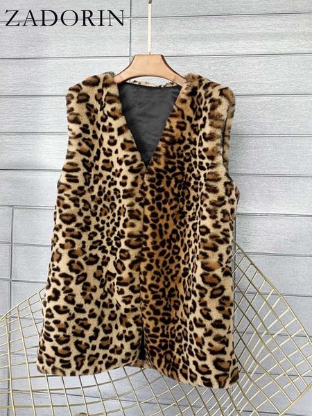 fur zadorin autumn winter fashion leopard print faux rabbit fur vest women v neck sleeveless long warm faux fur jacket ladies coats, Black
fur zadorin autumn winter fashion leopard print faux rabbit fur vest women v neck sleeveless long warm faux fur jacket ladies coats, Black