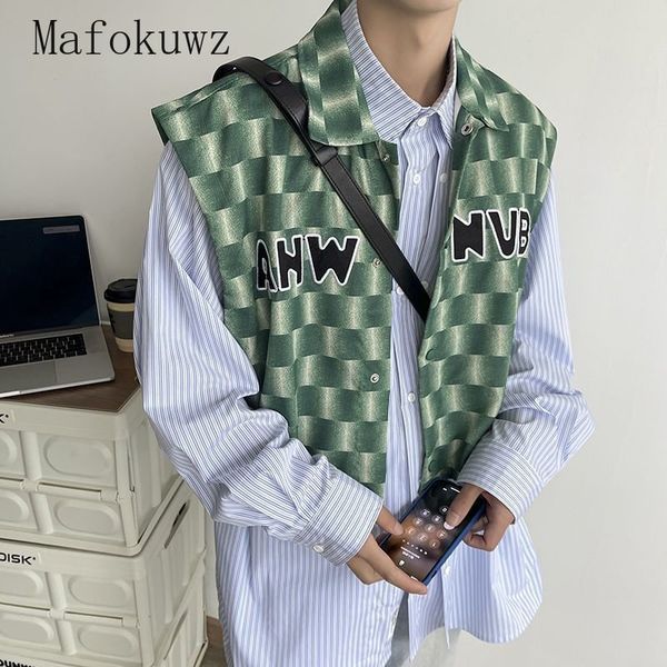 men's vests mafokuwz japan vintage retro vest checkerboard plaid sleeveless shirt men green design waistcoat niche lapel undershirt 230, Black;white
men's vests mafokuwz japan vintage retro vest checkerboard plaid sleeveless shirt men green design waistcoat niche lapel undershirt 230, Black;white