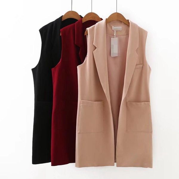pants plus size 5xl vest blazer women solid color long slim sleeveless suit jacket office work lady, White
pants plus size 5xl vest blazer women solid color long slim sleeveless suit jacket office work lady, White