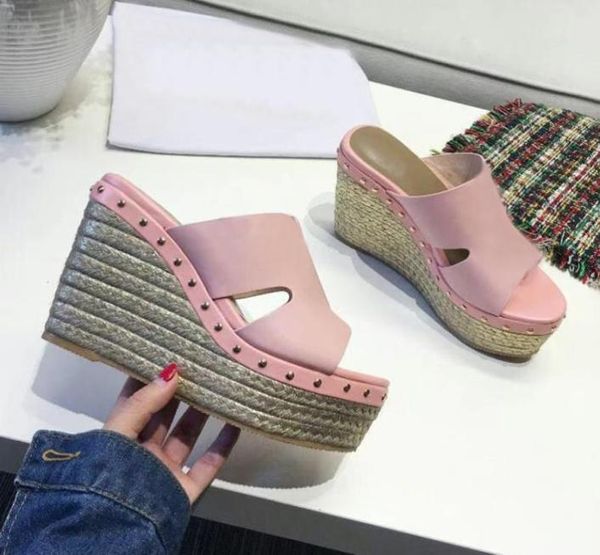 summer thick soled slippers designers hemp rope womens sandals genuine leather 10cm slope heel brown solid shoe women shoes slippe1998629, Black
summer thick soled slippers designers hemp rope womens sandals genuine leather 10cm slope heel brown solid shoe women shoes slippe1998629, Black