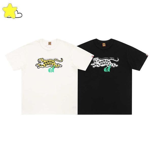 men's t-shirts tiger printing pattern human made short sleeve men women tees casual o-ne t-shirts, White;black
men's t-shirts tiger printing pattern human made short sleeve men women tees casual o-ne t-shirts, White;black