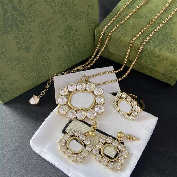 fashion designer letter pendant necklaces chain rhinestone ring for women retro gift personality earring studs party jewelry with 309n, Silver
fashion designer letter pendant necklaces chain rhinestone ring for women retro gift personality earring studs party jewelry with 309n, Silver