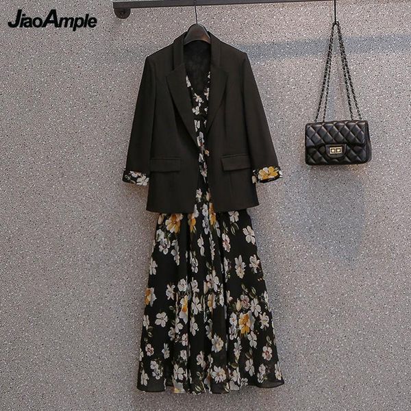 dress summer dress suit jacket women 2021 new floral dresses coat twopiece spring autumn vintage elegant midi skirt blazer set, White
dress summer dress suit jacket women 2021 new floral dresses coat twopiece spring autumn vintage elegant midi skirt blazer set, White