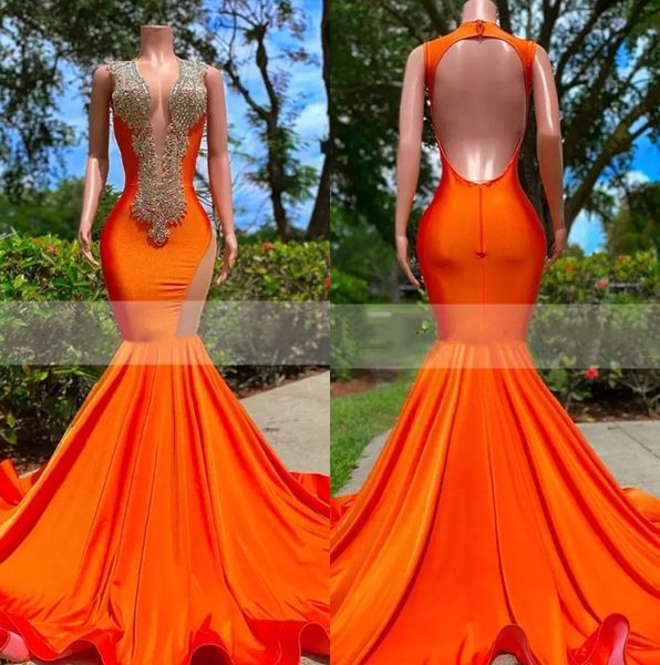 2023 orange mermaid prom dresses applique beaded sheer deep v neck evening dress formal party gowns open back sleeveless party gown bc15130, Black
2023 orange mermaid prom dresses applique beaded sheer deep v neck evening dress formal party gowns open back sleeveless party gown bc15130, Black