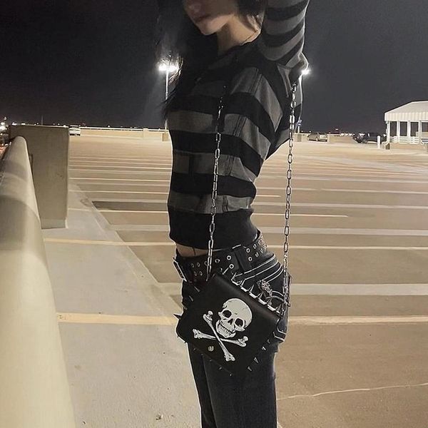 women's t-shirt fashion grunge striped t-shirt with pocket women long sleeve crop tees vintage gothic dark academia mall goth clothes 2, White
women's t-shirt fashion grunge striped t-shirt with pocket women long sleeve crop tees vintage gothic dark academia mall goth clothes 2, White