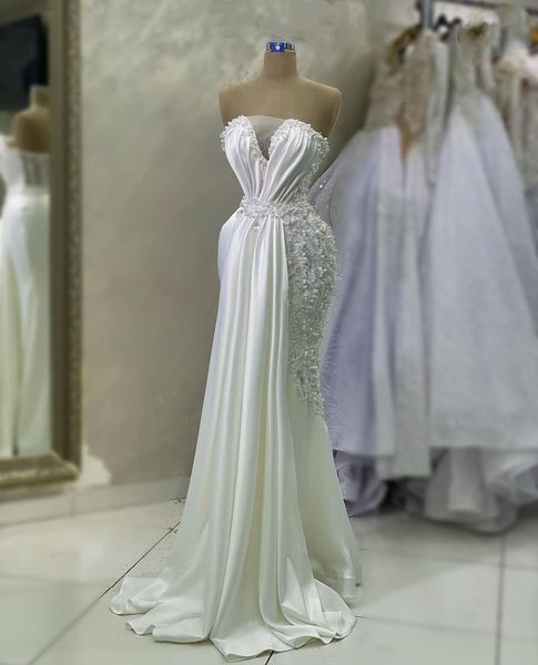 elegant mermaid prom dresses sleeveless v neck appliques sequins beaded floor length diamonds satin folds pearls evening dress bridal gowns, Black
elegant mermaid prom dresses sleeveless v neck appliques sequins beaded floor length diamonds satin folds pearls evening dress bridal gowns, Black