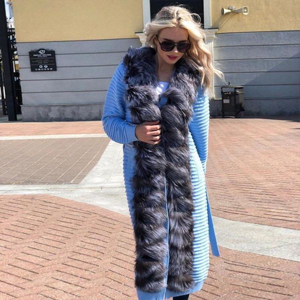 fur 2020 new winter selling xlong cardian with real fox fur collar women knitted sweater, Black
fur 2020 new winter selling xlong cardian with real fox fur collar women knitted sweater, Black