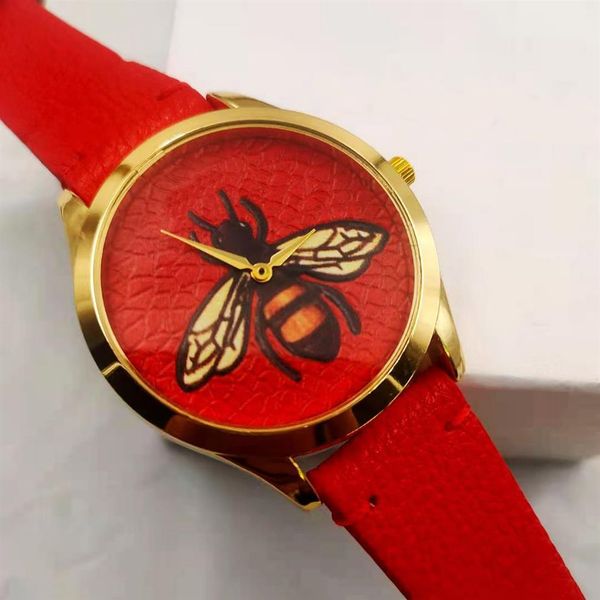luxury ladies premium waterproof bee watch brand 40mm quartz movement leather strap with gift box2648, Slivery;brown
luxury ladies premium waterproof bee watch brand 40mm quartz movement leather strap with gift box2648, Slivery;brown