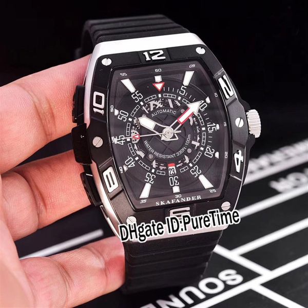 new skafander skf 46 dv sc dt miyota 8215 automatic mens watch steel case black ceramic bezel skeleton dial black rubber puretime 301p, Slivery;brown
new skafander skf 46 dv sc dt miyota 8215 automatic mens watch steel case black ceramic bezel skeleton dial black rubber puretime 301p, Slivery;brown