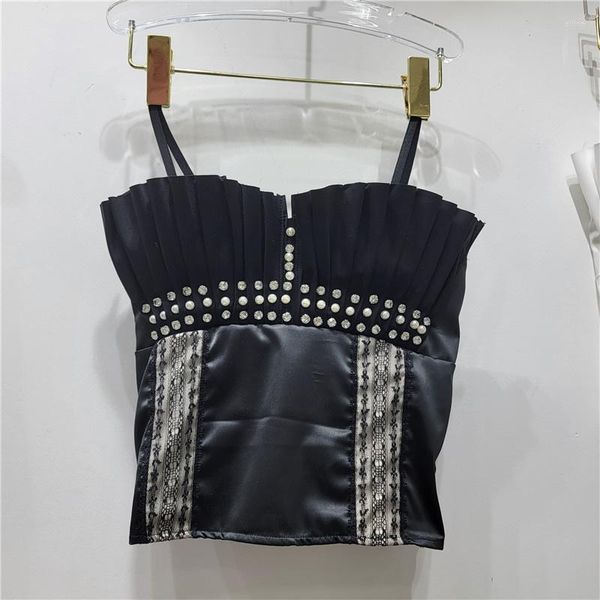 women's tanks crystal pleated ruffle spliced tank sleeveless 2023 summer contrast color camis fashion female y2k h183, White
women's tanks crystal pleated ruffle spliced tank sleeveless 2023 summer contrast color camis fashion female y2k h183, White