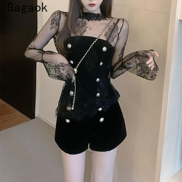 dress gagaok high street two piece set women stand collar lace shirt waist slim chic button jumpsuit korean 2 piece sets top, White
dress gagaok high street two piece set women stand collar lace shirt waist slim chic button jumpsuit korean 2 piece sets top, White