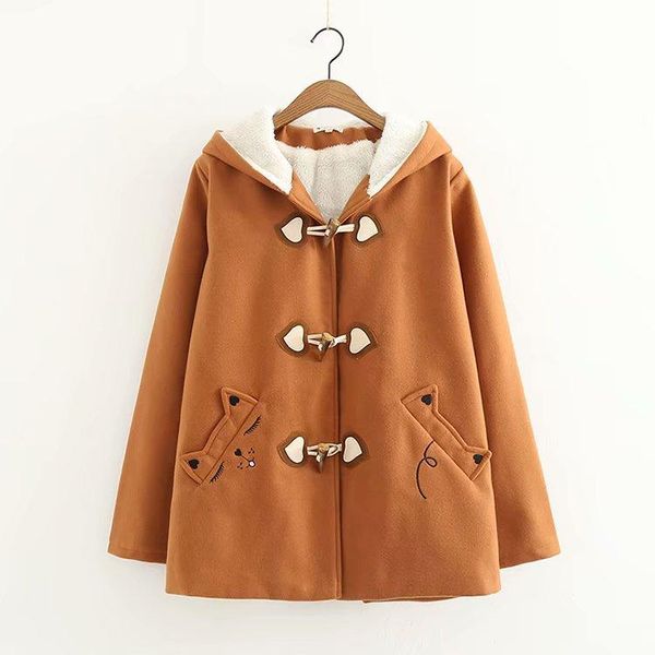 fur 2020 cow horn buckles coats women autumn winter long woolen coat hooded student kawaii sweet coat with fleece, Black
fur 2020 cow horn buckles coats women autumn winter long woolen coat hooded student kawaii sweet coat with fleece, Black