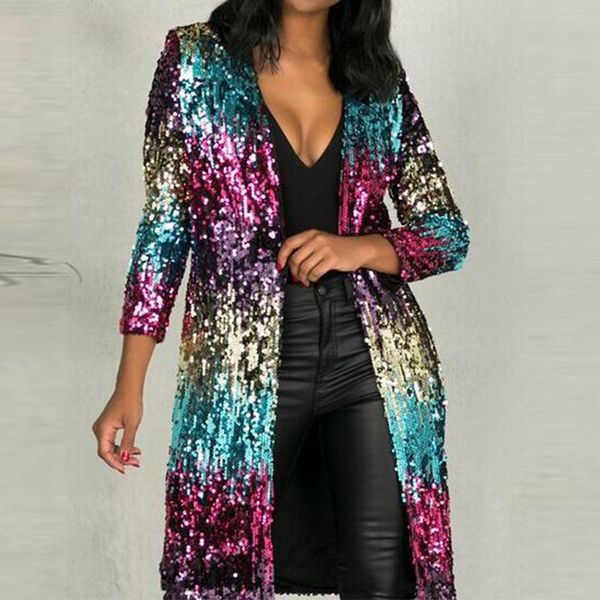 raincoats sequined woman clothing long european style bling trench female cardigan party woman coat, Black
raincoats sequined woman clothing long european style bling trench female cardigan party woman coat, Black
