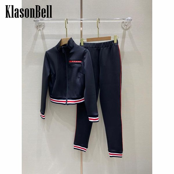 pants 4.6 klasonbell contrast color striped stand collar zipper slim short jacket with sweatpants sport casual 2 piece set women, White
pants 4.6 klasonbell contrast color striped stand collar zipper slim short jacket with sweatpants sport casual 2 piece set women, White