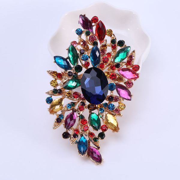 high end luxury refined temperament brooch stained glass large glass crystal glass women's clothing accessories, Gray
high end luxury refined temperament brooch stained glass large glass crystal glass women's clothing accessories, Gray