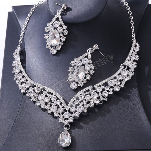 bridal jewelry sets for women luxury necklace earrings sets wedding dress bride jewelry set accessories, Silver
bridal jewelry sets for women luxury necklace earrings sets wedding dress bride jewelry set accessories, Silver
