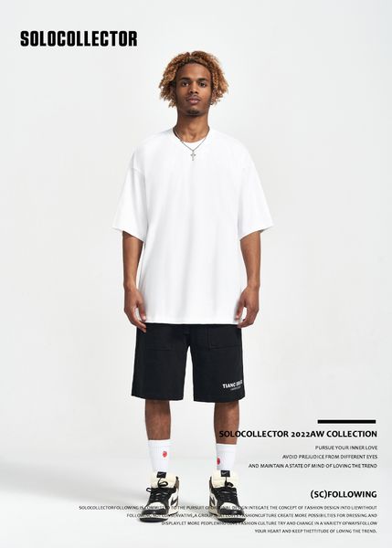 men's t-shirts men's 240g double yarn cotton short sleeve men's solid fog loose men's heavy duty shoulder drop t-shirt 2, White;black
men's t-shirts men's 240g double yarn cotton short sleeve men's solid fog loose men's heavy duty shoulder drop t-shirt 2, White;black