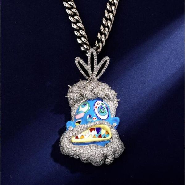 hip hop pendants full cz stone paved bling iced out color dripping oil funny cartoon avatar necklace for men rapper jewelry2650, Silver
hip hop pendants full cz stone paved bling iced out color dripping oil funny cartoon avatar necklace for men rapper jewelry2650, Silver
