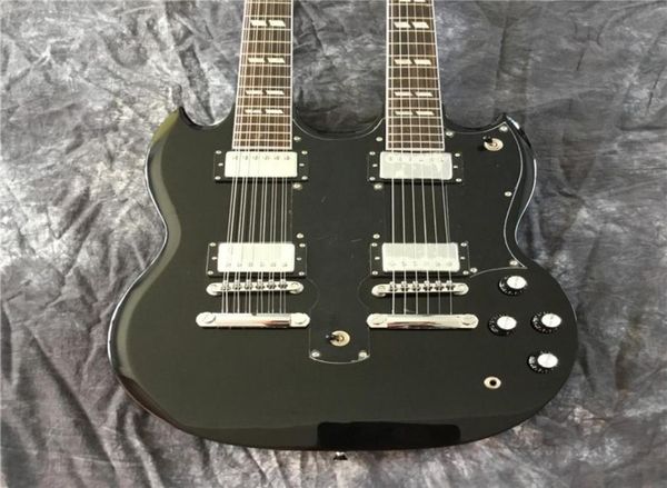 whole doubleheaded black electric guitar rosewood fingerboard good sound quality silver pieces 12 string and 6 string3267574
whole doubleheaded black electric guitar rosewood fingerboard good sound quality silver pieces 12 string and 6 string3267574