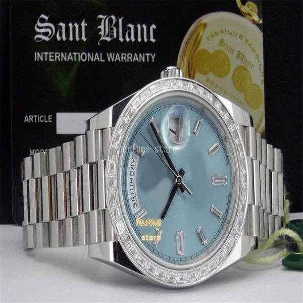 luxury wristwatch 40mm platinum day date 40 president ice blue diamond 228396 men's automatic watch229w, Slivery;brown
luxury wristwatch 40mm platinum day date 40 president ice blue diamond 228396 men's automatic watch229w, Slivery;brown