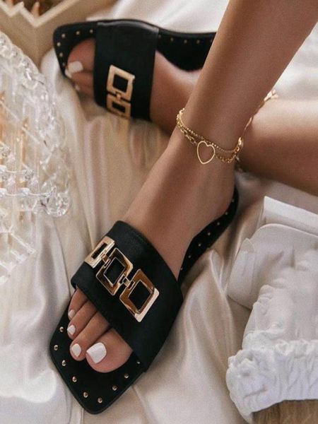 women slippers flip flop 2021 fashion summer new style flat sandals colored gold buckle outdoor leisure nonslip beach slippers x02082134, Black
women slippers flip flop 2021 fashion summer new style flat sandals colored gold buckle outdoor leisure nonslip beach slippers x02082134, Black