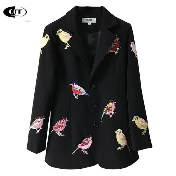 pants celebrity office work ol black jacket coat autumn winter luxury bird embroidery women runway overcoat fashion long sleeve blazer, White
pants celebrity office work ol black jacket coat autumn winter luxury bird embroidery women runway overcoat fashion long sleeve blazer, White