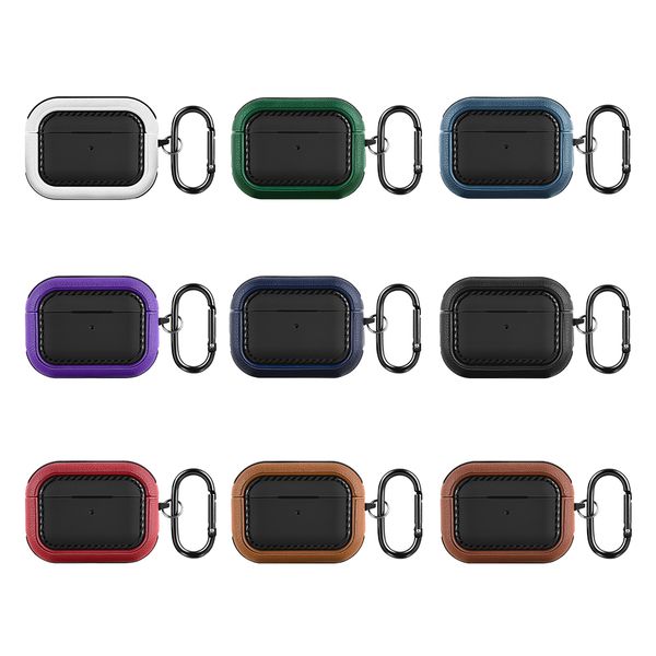 shockproof pu leather protective armor case headphone accessories for apple airpods pro 2 2022 and air pods 3 with metal keychain hook
shockproof pu leather protective armor case headphone accessories for apple airpods pro 2 2022 and air pods 3 with metal keychain hook