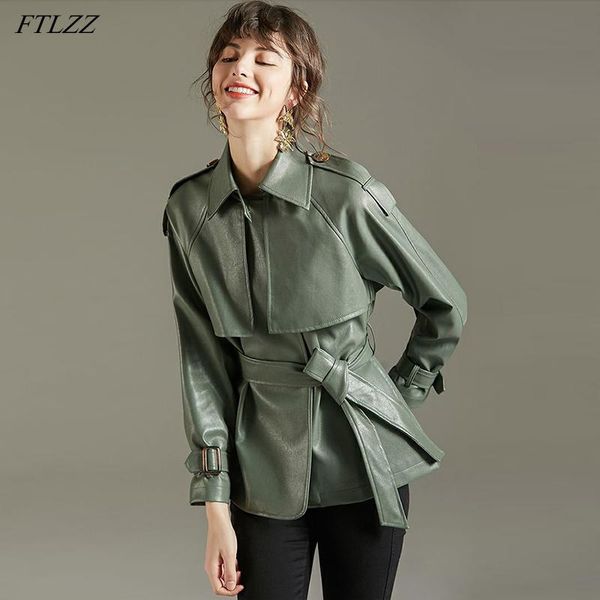 jackets ftlzz 2022 spring autumn lapel faux leather jacket women green pu coat simplicity loose jackets office lady outwear with belt, Black;brown
jackets ftlzz 2022 spring autumn lapel faux leather jacket women green pu coat simplicity loose jackets office lady outwear with belt, Black;brown