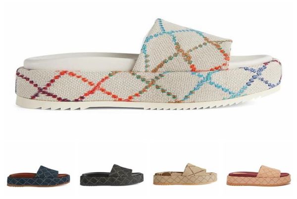 new colors womens fashion mid heel slippers 55mm height canvas flatform sandals with box and dust bags5513220, Black
new colors womens fashion mid heel slippers 55mm height canvas flatform sandals with box and dust bags5513220, Black