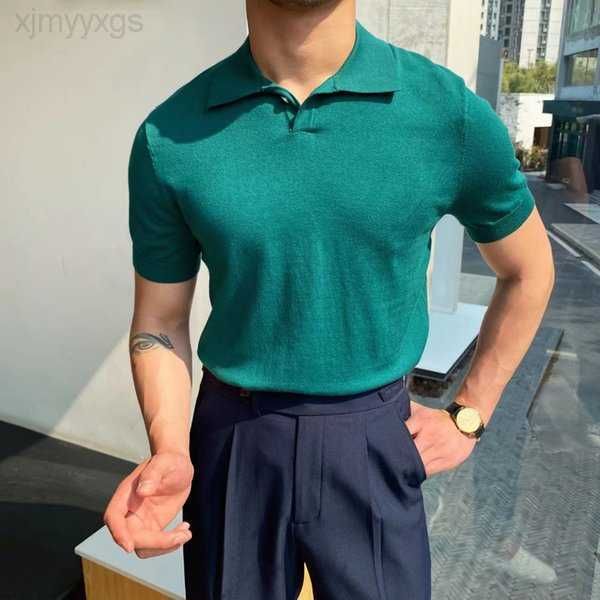 spring summer knit polo shirt men casual turn down collar button up fashion striped solid slim ice silk fabric t shirt 220606 3t38a, White;black
spring summer knit polo shirt men casual turn down collar button up fashion striped solid slim ice silk fabric t shirt 220606 3t38a, White;black