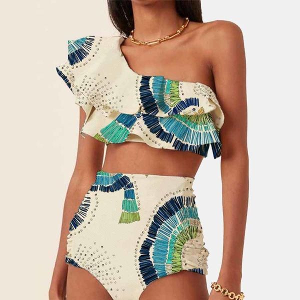 women's swimwear one-shoulder embroidered printed ruffled push up micro swimsuit two pieces plus tankini women swimming suits swimwear, White;black
women's swimwear one-shoulder embroidered printed ruffled push up micro swimsuit two pieces plus tankini women swimming suits swimwear, White;black