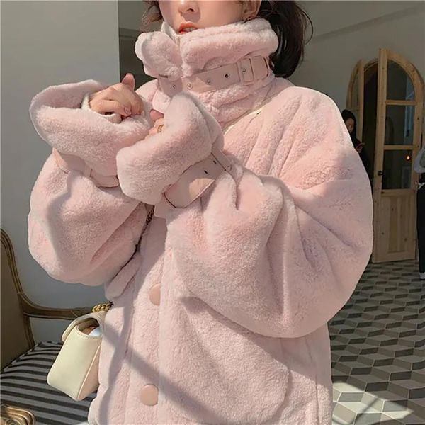 fur autumn winter imitation fur jacket warm overcoat korean solid sweet singlebreasted pocket coat women fashion pink white parkas, Black
fur autumn winter imitation fur jacket warm overcoat korean solid sweet singlebreasted pocket coat women fashion pink white parkas, Black