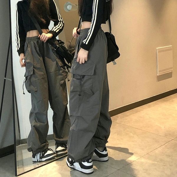 women's pants cargo high waist vintage grey loose streetwear baggy jeans retro sporty pockets wide leg y2k denim trousers overalls 2304, Black;white
women's pants cargo high waist vintage grey loose streetwear baggy jeans retro sporty pockets wide leg y2k denim trousers overalls 2304, Black;white