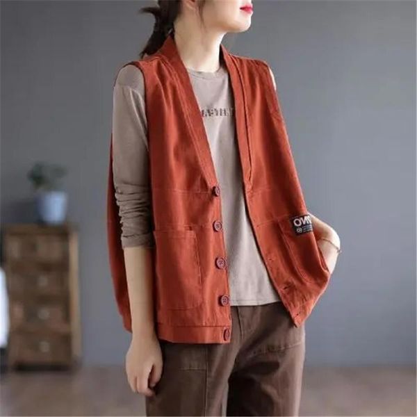 vests women's vest literary fan retro cotton linen tooling waistcoat outerwear female spring autumn loose sleeveless vest jacket, Black;white
vests women's vest literary fan retro cotton linen tooling waistcoat outerwear female spring autumn loose sleeveless vest jacket, Black;white