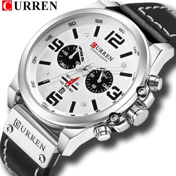 fashion classic black white chronograph watch men curren 2018 men's watches casual quartz wristwatch male clock reloj hombre3038, Slivery;brown
fashion classic black white chronograph watch men curren 2018 men's watches casual quartz wristwatch male clock reloj hombre3038, Slivery;brown