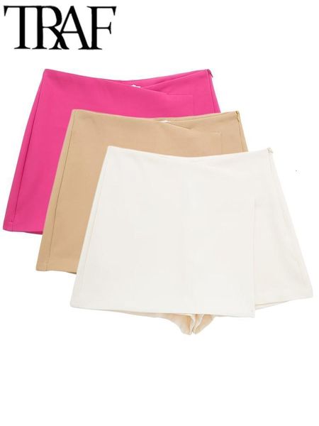 women's shorts traf autumn women casual shorts vintage high waist asymmetric side zipper skort pants female chic elegant trousers mujer, White;black
women's shorts traf autumn women casual shorts vintage high waist asymmetric side zipper skort pants female chic elegant trousers mujer, White;black