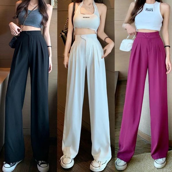 women's pants s 2023 straight wide leg korean style high waist for women solid color loose suit trousers female 230419, Black;white
women's pants s 2023 straight wide leg korean style high waist for women solid color loose suit trousers female 230419, Black;white